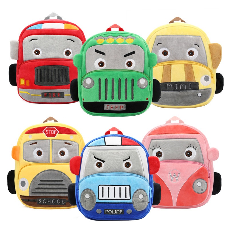 Cute Kid Bag Plush Cartoon Car Series Fire Truck Backpack Toddler School Bag for Baby Girl Boy – Kids School Bag and Student Backpack price