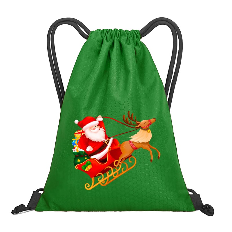 Trendy 2024 Christmas Drawstring Pouch Wholesale Polyester Bag with Custom Printing Perfect for Sports Waterproof Drawstring Bag – Friendly Christmas Drawstring Packaging Bag price