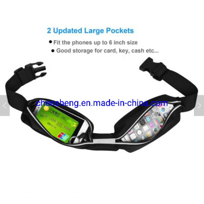 Wholesale Fashion Elastic Waist Bag Jogging Fanny Pack with Two Pockets Running Belt Reflective Zippers – Fanny and Bag price