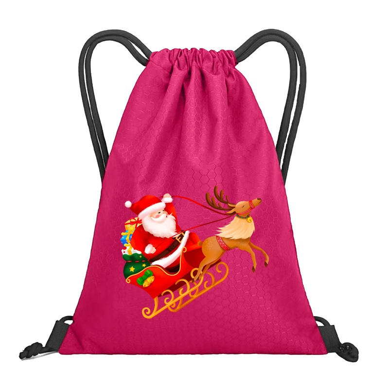 Wholesale Reusable Christmas Drawstring Bag with Waterproof Coating Promotional Logo Printing for Sports Gym Enthusiasts – Friendly Christmas Drawstring Packaging Bag price