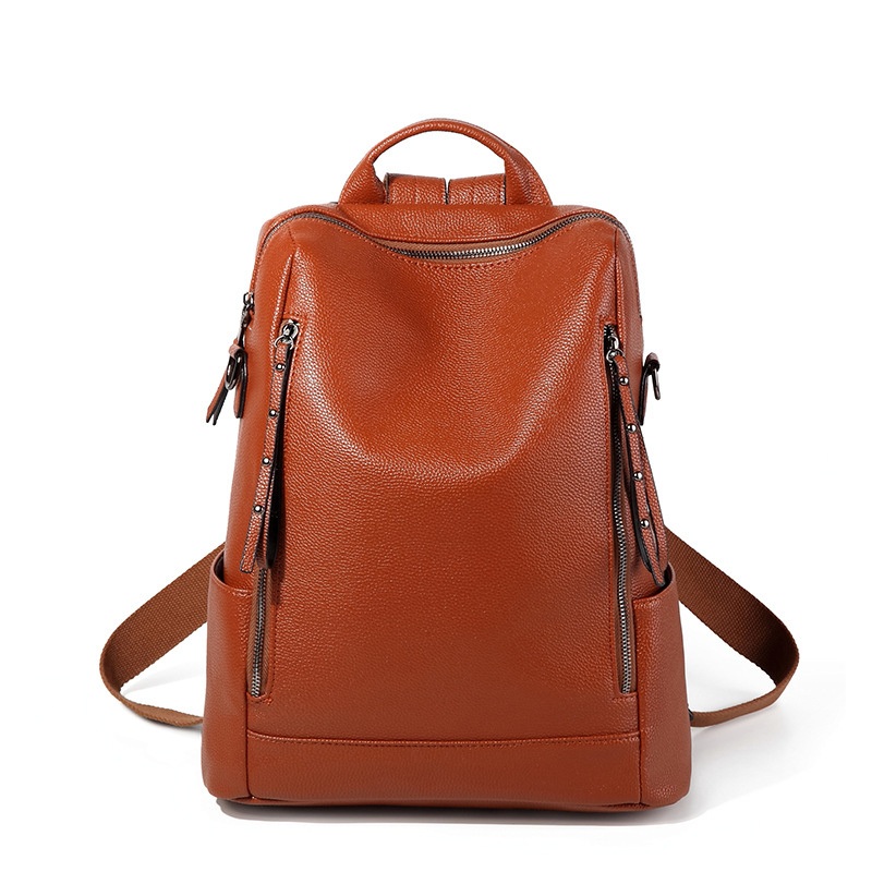 Womens Backpack 2023 New Korean Version Retro Soft Leather Women Backpack with Fashion Large Capacity Travel Schoolbag – Womens Backpacks and Laptop Bag price
