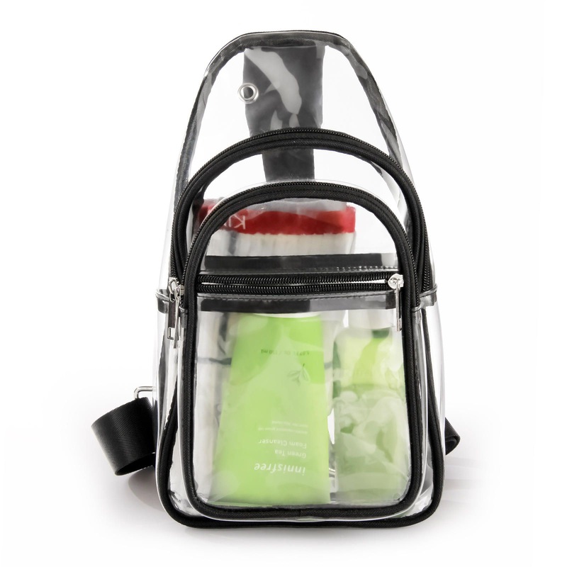 Custom Logo Casual Stadium Approved PVC Crossbody Chest Bags Sports Workout Travel Clear Sling Bag for Men Women – Backpack Bag and Clear PVC Bag price