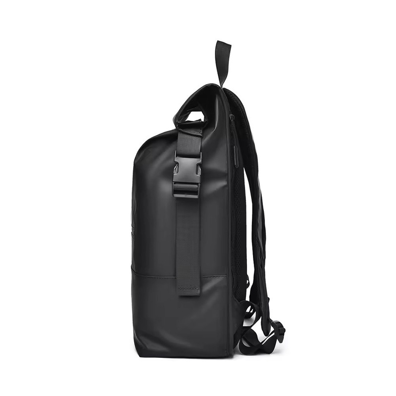 Custom Logo New Arrival Roll Top Laptop Backpack Waterproof PU Leather College School Daypack Men s Casual Sports Bag – Laptop Bag and Custom Student Bag price