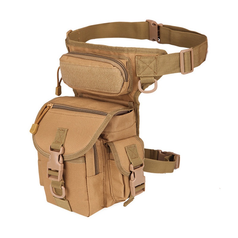 Khaki Outdoor Camouflage Belt Bag Hunting Sports Bag Waterproof Khaki Tactical Waist Leg Bag for Men – Tactical Leg Bag and Sports Bag price