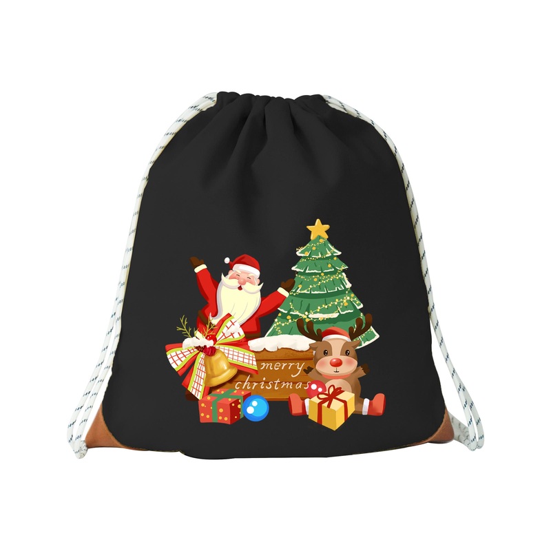 Premium Eco-Friendly Customized Christmas Gift Bag Soft Cotton Canvas Drawstring with Personalized Logo for Festive Giving – Drawstring Bag and Sports Bag price