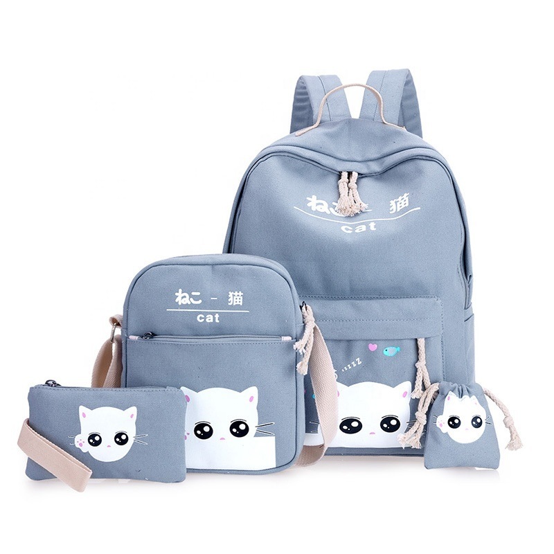 Promotional Korean Design Canvas 3PCS School Backpack Fashion Kids Bags Children School Backpack for Teenager – Backpack Bag and Ladies Backpacks price