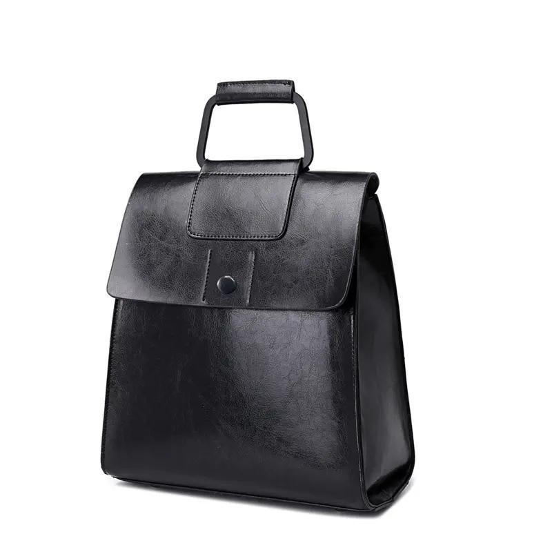Vintage Hot Selling Unisex Fashion Retro Oil Wax College Bag Genuine Leather Leisure Travel Backpack for Women and Women Handbag – Backpack and Fashion Bags price