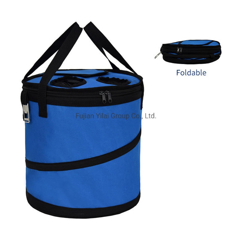 Custom Party Fishing Picnic Beach Cooling Bags Round Collapsible Insulated Wine Beer Cooler Bag with Bottle Opener – Cooler Bag and Wine Bag price