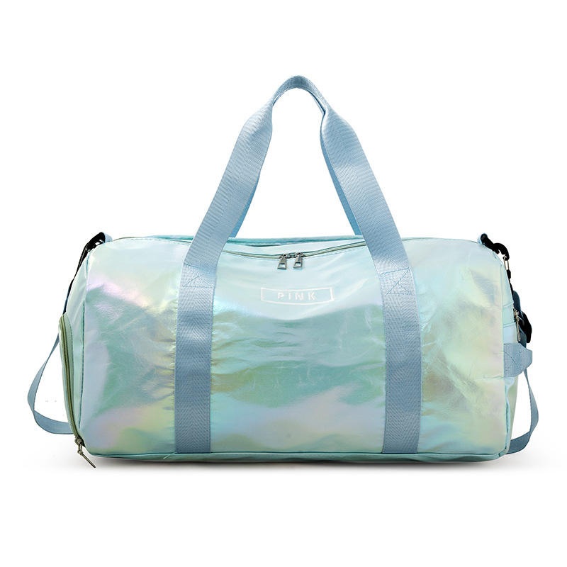 Custom Large Capacity Holographic Travelling Duffle Bag Waterproof Pink Women Spend The Night Bags – Backpack and Bag price