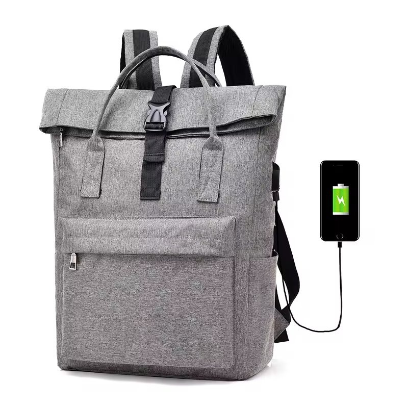 Factory Custom Logo Roll Top Mochilas Daily Laptop Backpack with USB Port – Shoulder Bag and Laptop Backpack price
