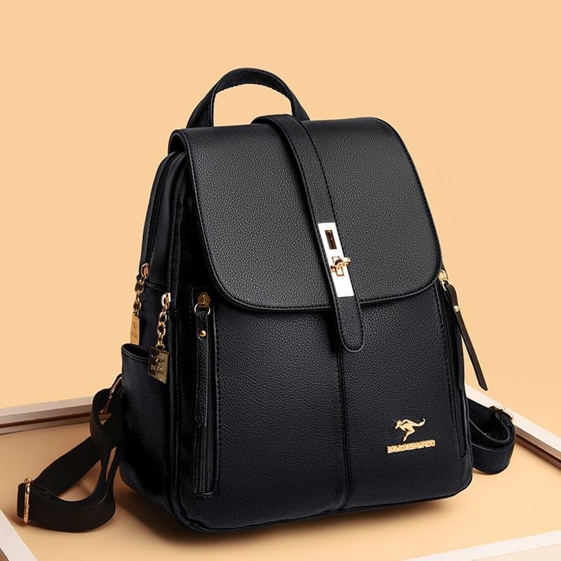 Ladies PU Leather Versatile Casual Backpack Grils Student Backpack – PU Leather Womens Backpack and Student Backpack price