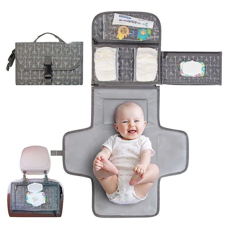 Cartoon Printed Pattern Waterproof Baby Urinary Pad Baby Stroller Hanging Bag Portable Diaper Bag – Diaper Backpack and Mother Bag price