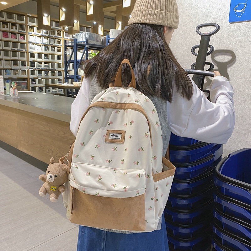 Female College Student Design Sense Instagram Style Backpack, Student Forest Series Large Capacity Spring Original Niche Backpack – Student Backpack and Backpack price