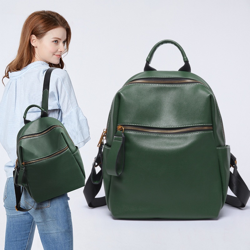 Women New Fashion Retro Soft PU Leather Bag Student Schoolbag Casual Leisure Female Daily Using Simple Style Solid Color Backpack – Bolsa De Cuero and Backpack price