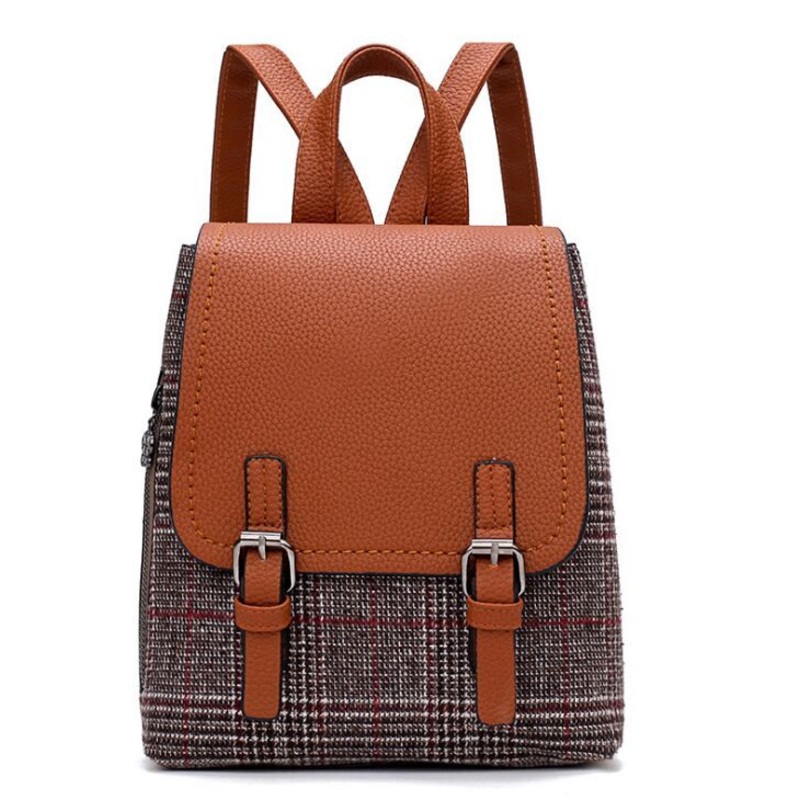 Custom Plaid Blanket PU Leather Backpack Bag Women Handbags Outdoor Backpack School Bag Travel Backpack Handbags – Backpack Bag and Ladies Backpacks price