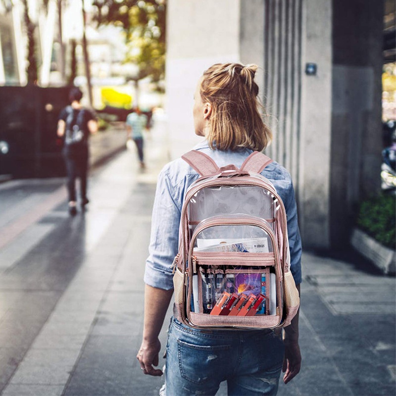 Custom Travel Waterproof Transparent PVC Backpack Outdoor Daypack School Bag – College Backpack and Travel Backpack Bag price
