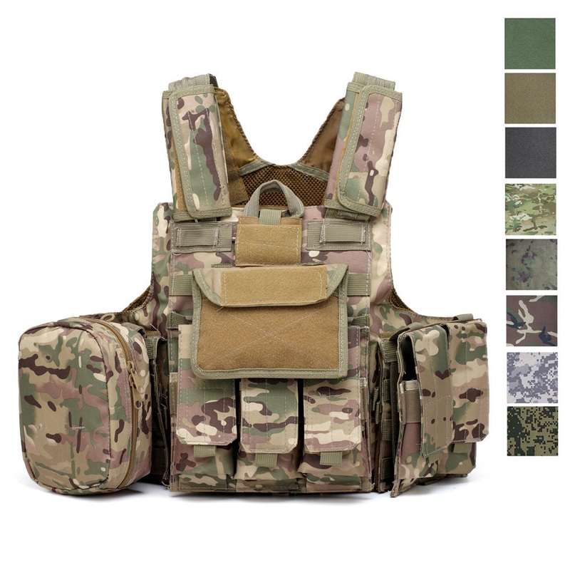 Hot Sale Tactical Vest Plate Carrier with Medical Pouch Interphone Pouch Mag Pouch Quick Detachable Durable – Ifak Bag and First Aid Kit price