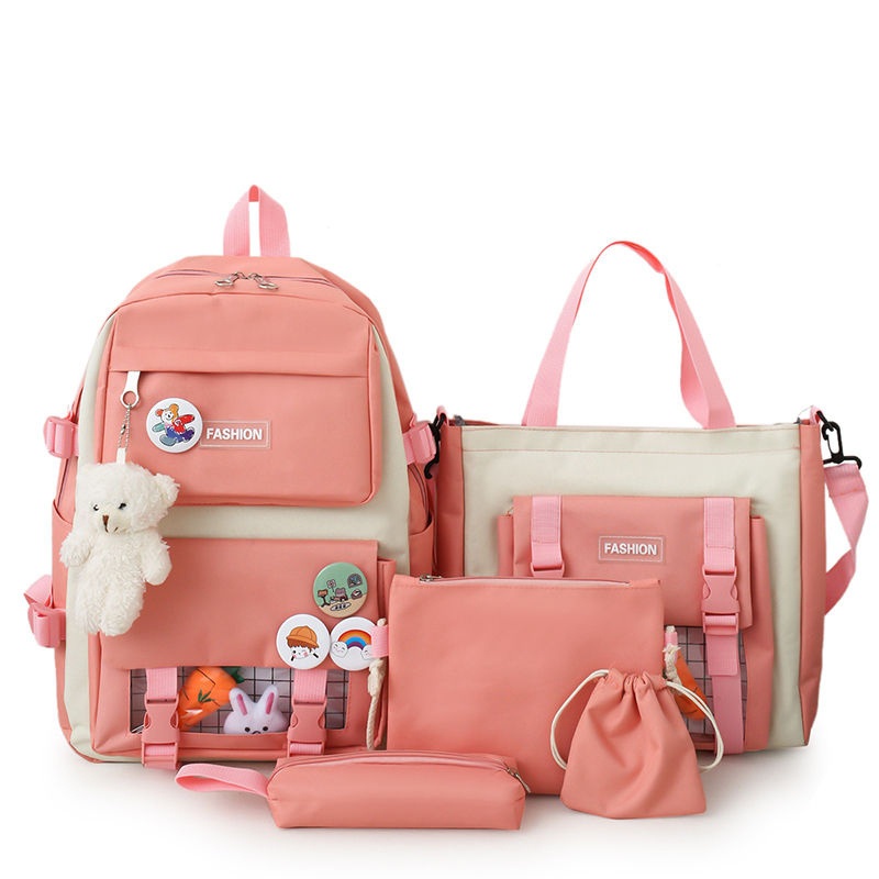 2024 School Backpack Set Lunch Bags for School Bags Girl Kawaii College Student Kids Rucksack School Bag Set Custom Logo – School Bag and Student School Bag price