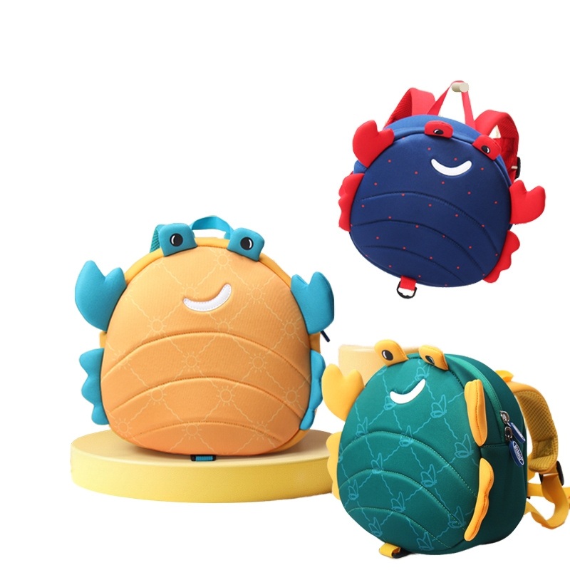 Custom Color New Design Smiggle 3D Cute Kids Backpack Waterproof Animal School Cartoon Crab – Custom Color and New Design price