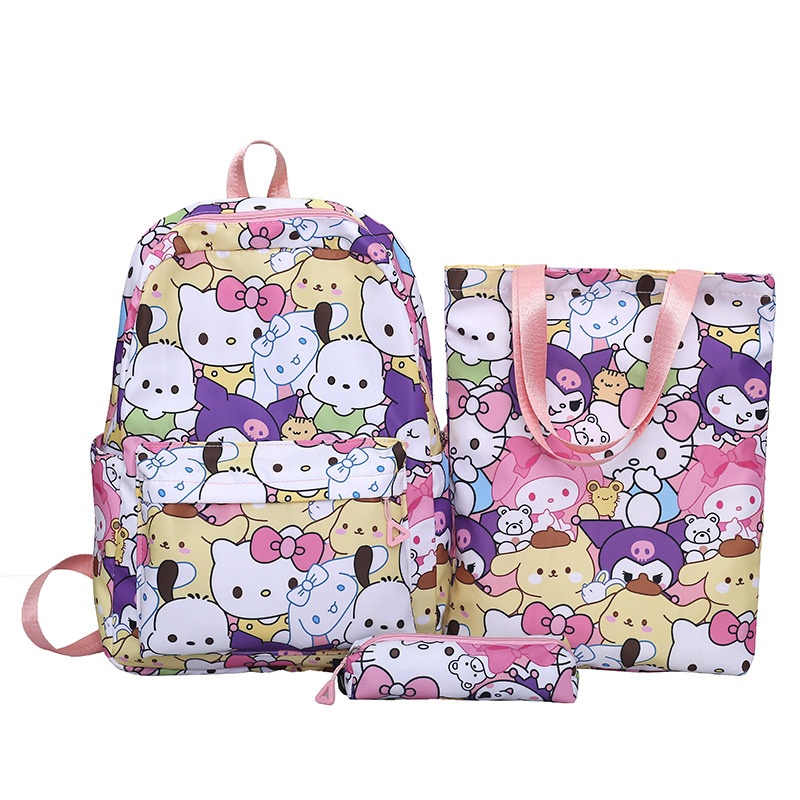 New Cartoon Coolomi Cute Three Piece Student Lightweight School Bag Sanrio Large Capacity Full Print Backpack – School Backpack and Lightweight Backpack price
