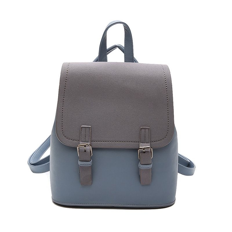 Brief Design PU Leather Contrast Color Anti Thief School Backpack Waterproof Women Handbags Outdoor Backpack Travel Bags – Backpack Bag and Ladies Backpacks price