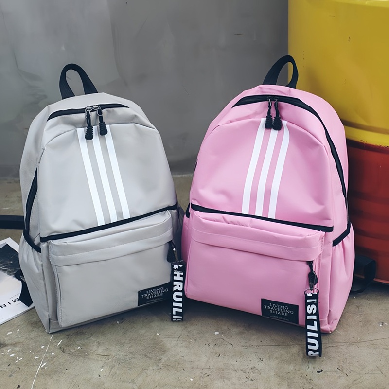 Customized Lightweight Korean Style Student Backpack Simple Fashionable Casual College Middle School Style Zipper Polyester Bag – Style Zipper Polyester Bag and Korean Style Bag price