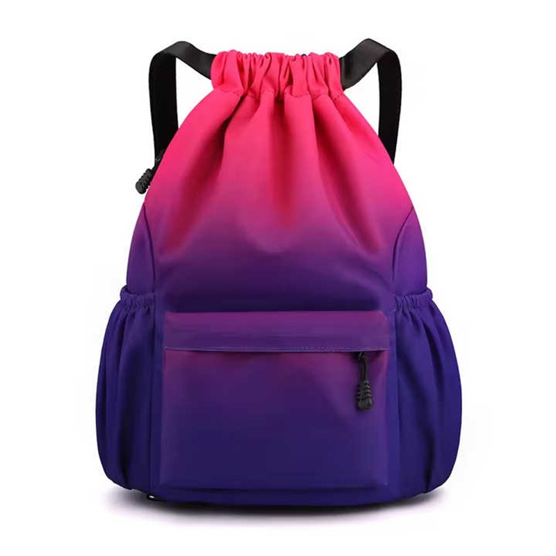Fashion Sports Backpack Gradient Color Drawstring Bag Casual Large Capacity – Sports Backpack and Drawstring Backpack price