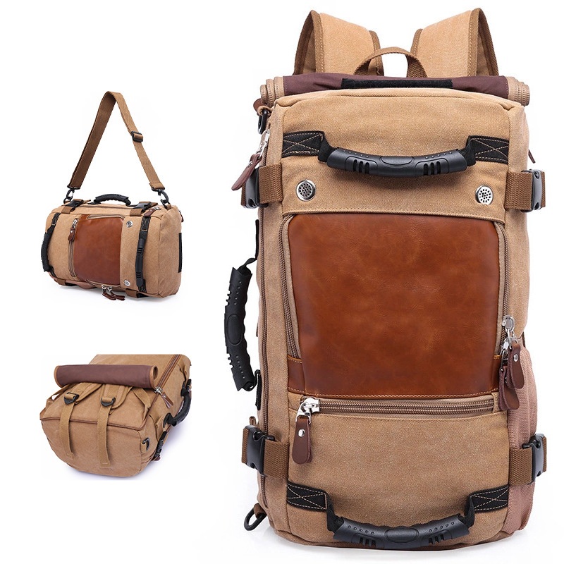 Fuliya Factory Wholesale Vintage Outdoor Travelling Waxed Canvas Large Capacity Hiking Laptop Backpack – Backpack and Rucksack price