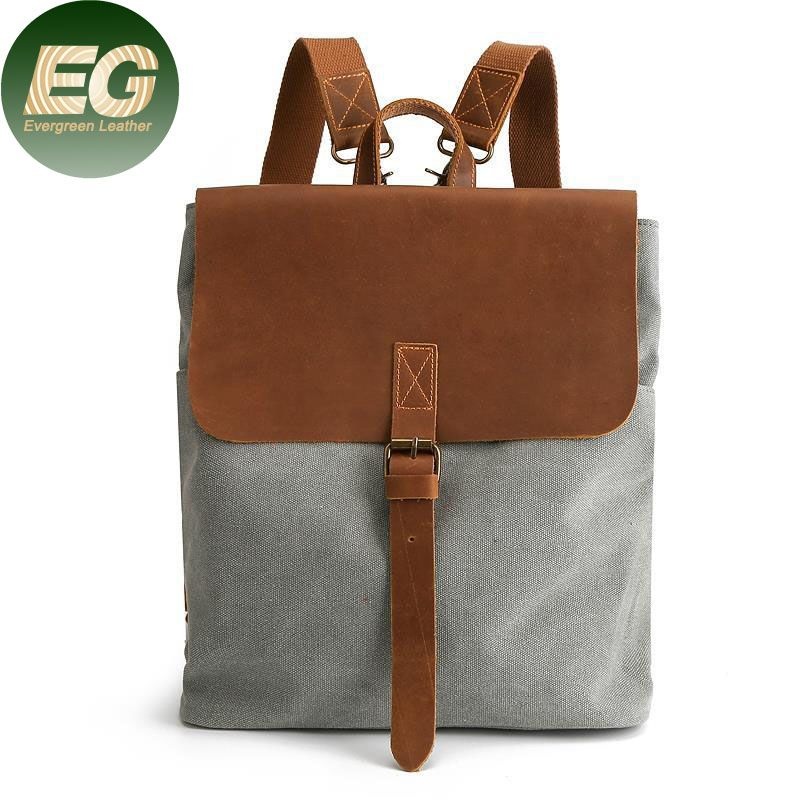 Ga64 Luxury Designer Travel Outdoor for Women Waxed Canvas Leather Bag Laptop Backpacks High Quality Custom Logo Waterproof Work Vintage Backpack – Vintage Backpack and Laptop Backpack price