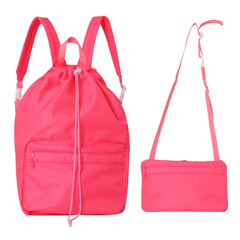 Fuliya Wholesale Custom Dual-Purpose Folding Crossbody Bag Light Weight Sport Gym Pouch Bag Drawstring Backpack with Logo – Custom Backpack and Folding Backpack price