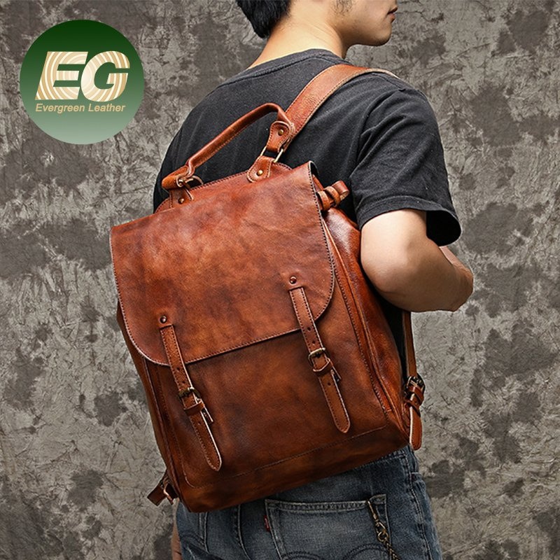 Ga72 Vegetable Tanned Leather Purse Wholesale Genuine Vintage Luxury Backpack Men Outdoor Travel Business Designer for Custom Backpack with Logo – Luxury Backpack Men and Custom Backpack with Logo price