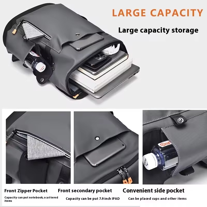 Large Capacity Mens Backpack Trendy PU Leather Detachable Waterproof Multi Functional Travel Work Laptop Bag – Laptop Bag and Waterproof Laptop Bag price