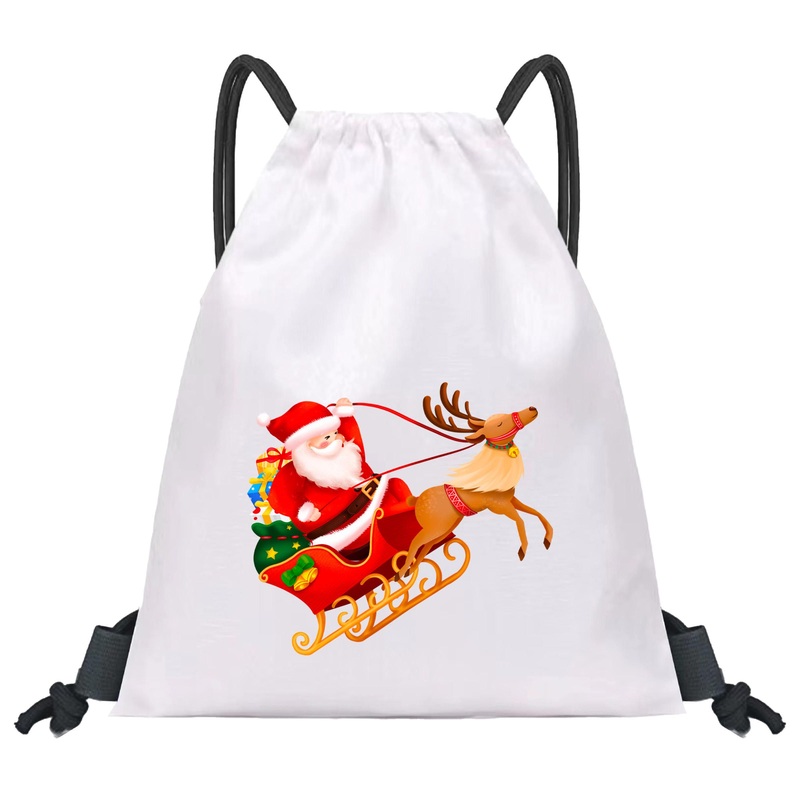 Polyester Drawstring Bag Custom Printed with Festive Design Large Capacity Durable Water-Resistant for Christmas Gifts – Drawstring Bag and Christmas Bag price