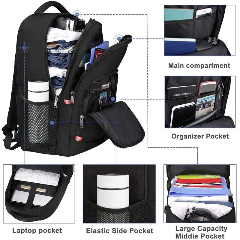 Travel School Laptop Computer Business Casual Notebook Shoulder Bag Backpack with USB – Bag and Rucksack price