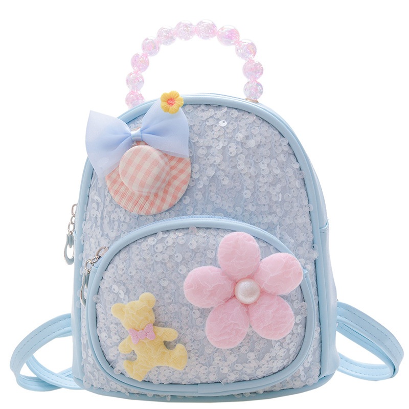 New Childrens Sequin Bag Western Princess Pearl Accessories Backpack Kindergarten Cute Girl Casual Backpack – Student Backpack and Backpack price