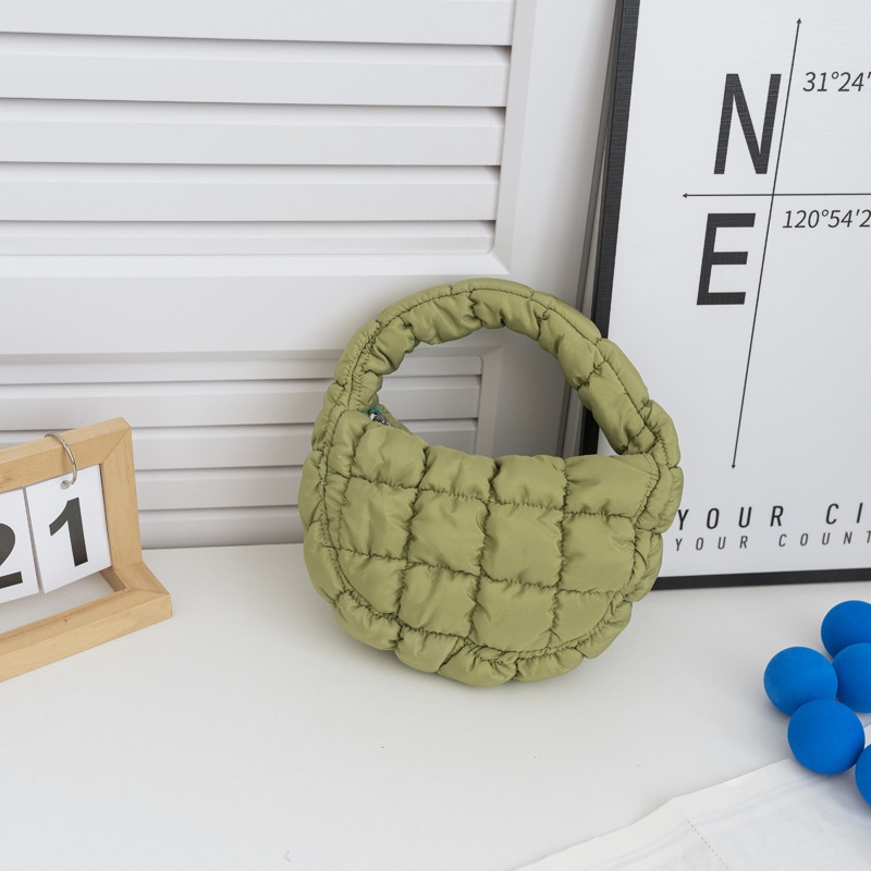 Ruffled Cloud Bag Plaid Down Cotton Padded Hand-Held Bag Latest Leisure Trendy Mini Handbag – Bag Backpack and Laptop Backpack price