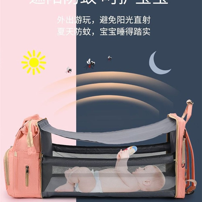 Arrival Folding Diaper Bag Waterproof Stroller Baby Nappy Bag Bed with Bassinet – Ladies Bag and Mommy Bag price