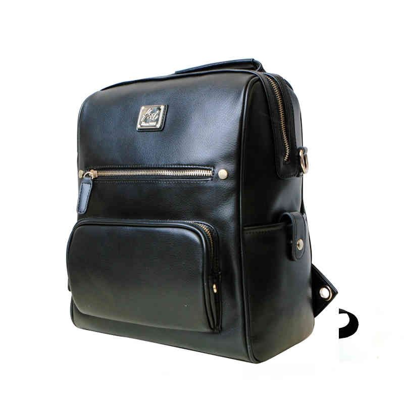 New Design Female Fashion Black PU Backpack for School/Camping with SGS (ZX10226) – Ladies PU Backpack and PU Leather Backpack price