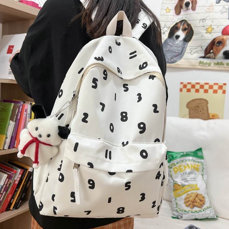 New Japanese Instagram Style Fresh Print Versatile Casual Girl Student Backpack – Student Backpack and Backpack price