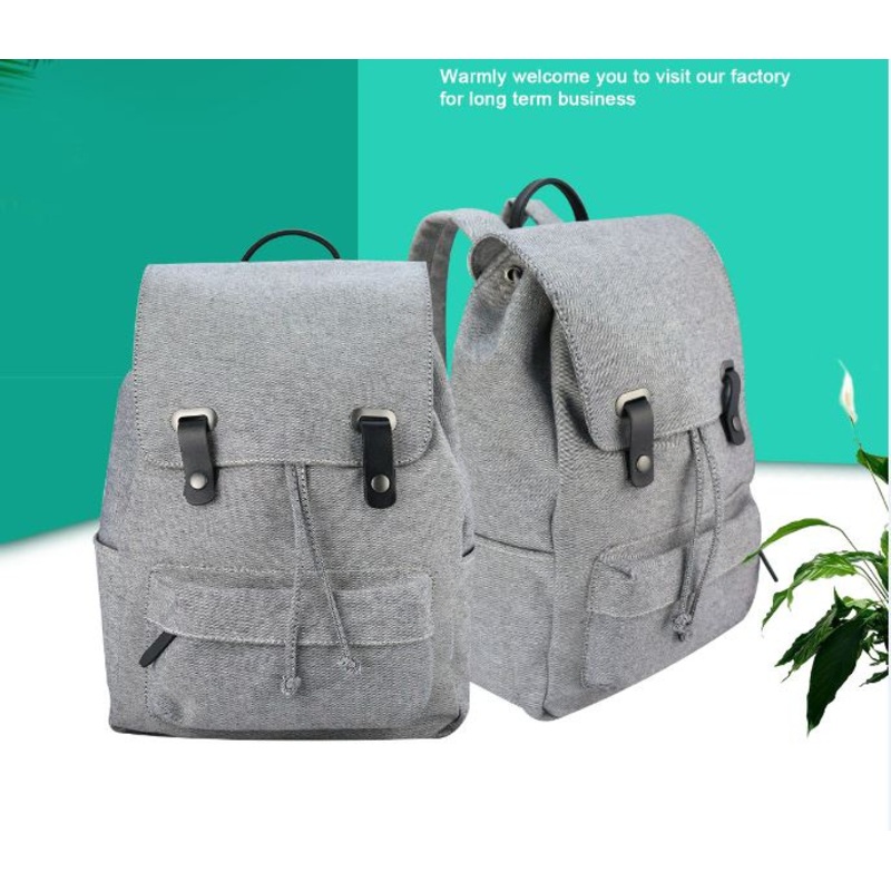 High-End Gray Color Jeans Backpack with PU Handles for Students – Jeans Backpack and High-End Backpack price