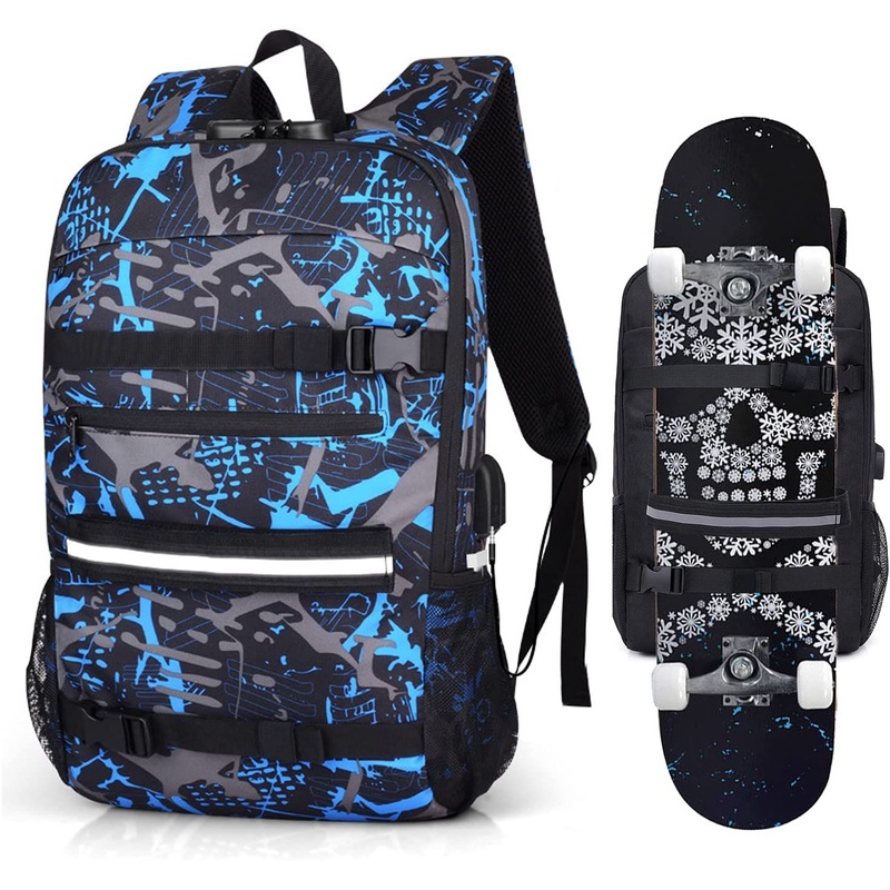 Skateboard Backpack Bag for up to 17 Inches Laptop – Skateboard Backpack and Skateboard Bag price