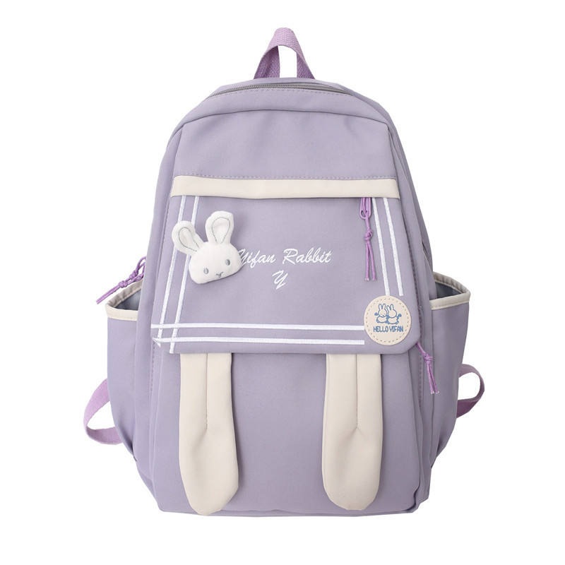 New Trendy Casual Waterproof Pretty Cartoon Funny Bunny Ears Backpack with Letter – Kids School Bag and Student Backpack price