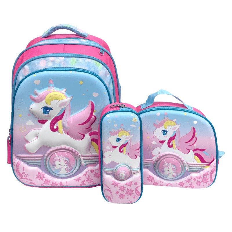 3D Three Piece Backpack Set Elementary School Student Wholesale Backpack with Lunch Bag and Pencil Bag – Computer Backpack and Three Piece Backpack price