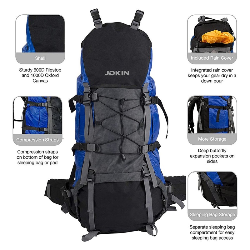 60L Hiking Backpack Waterproof Camping Essentials Bag with Rain Cover – Hiking Backpack and Travel Bag price