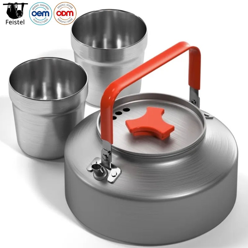 Outdoor Teapot with Cup Stainless Steel Rustproof Anti-Corrosion Tableware Set Kettle Camping Pinic Hiking – Travel Friendly Kettle and Collapsible Camping Kettle price