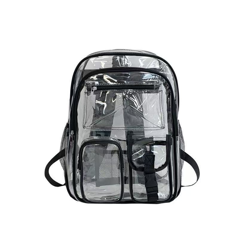 Wholesale Book Bag Large Capacity Student Back Pack Clear Transparent PVC Backpack – Custom PVC Backpack and Transparent PVC Backpack price