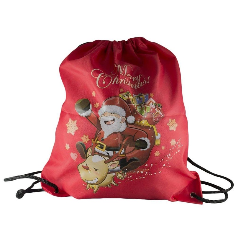Wholesale Nylon Durable Printing Folding Christmas Drawstring Bag Santa Gifts Sack Backpack – Laundry Bag Drawstring and Drawstring Bag price