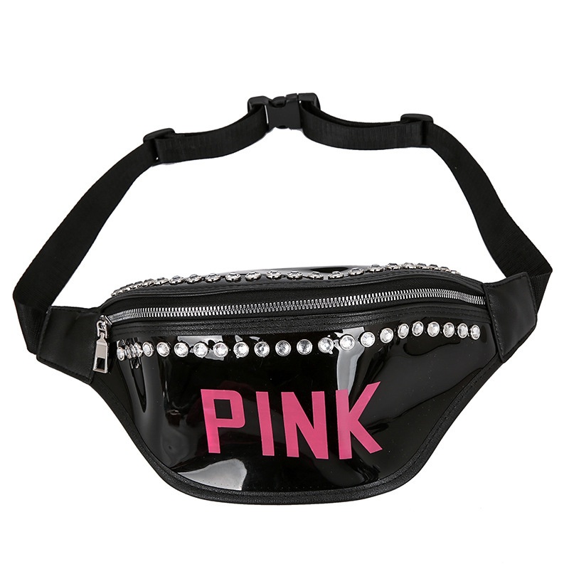 Amazon Hot Sells Fashion Laser Female Running Mobile Phone Waterproof PU Transparent Diamond-Studded Sports Fanny Pack Chest Bag – Backpack and Amazon Hot Sells price