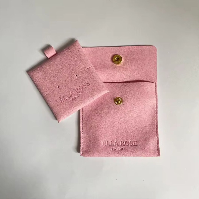 Custom Logo Gift Pouch 8X8cm Custom Logo White Microfiber Jewelry Packaging Bag Jewelry Gift Pouch – Jewelry Pouches and Earring Pouch price