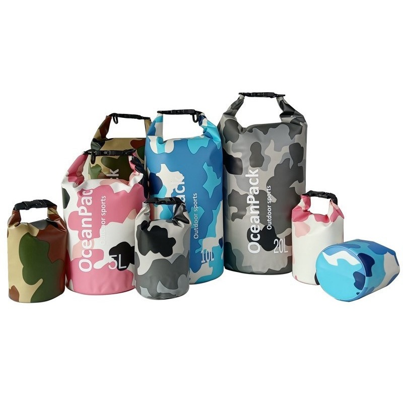 Customized Logo 500d PVC Camo Color 2L 3L 5L 10L 15L 20L 30L Hiking Dry Bags – Camouflage Dry Bag and PVC Bags price